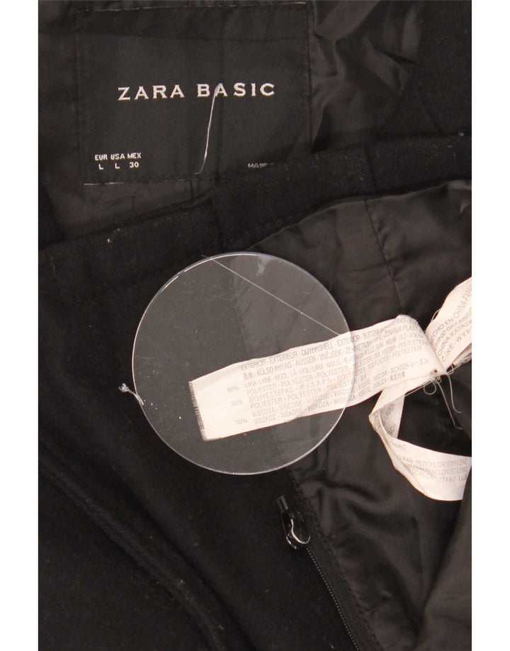 Zara Mujer Chaqueta Cortavientos UK 46 Grande Lana Negra