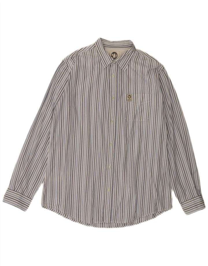 MURPHY & NYE Mens Shirt 2XL Blue Striped Cotton