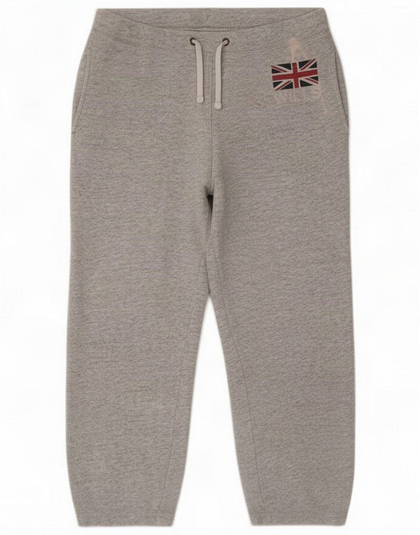 Jack Wills Pantalon de survêtement graphique pour homme en coton gris moyen
