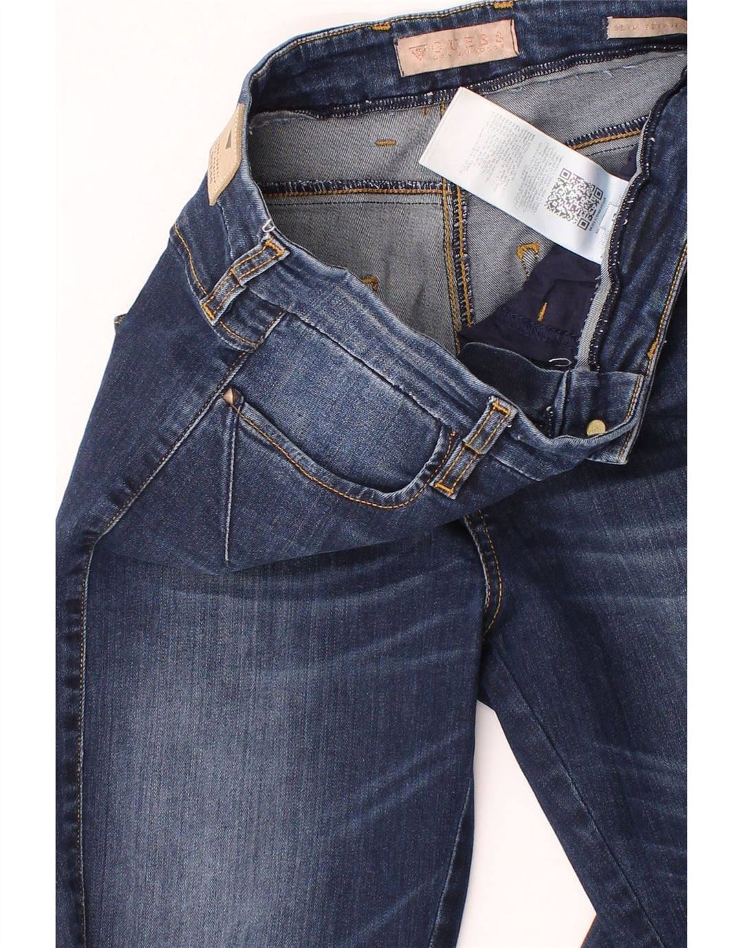 GUESS Womens Slim Straight Jeans W27 L28 Blue Cotton Vintage Guess and Second-Hand Guess from Messina Hembry 