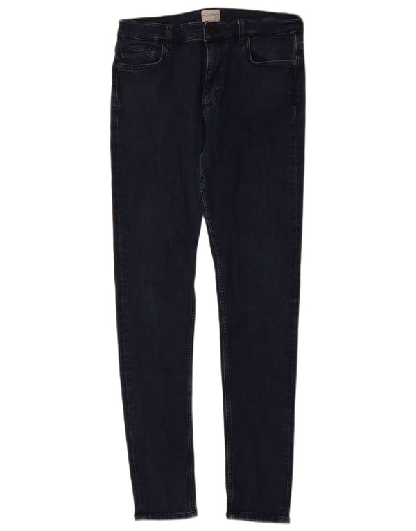 Γαλλικό Connection Skinny Jeans UK 12 Medium W30 L30 Navy Blue Cotton