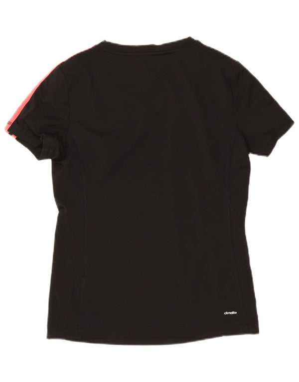 Adidas Damen Climalite T-Shirt Top UK 8/10 Small Schwarz Polyester