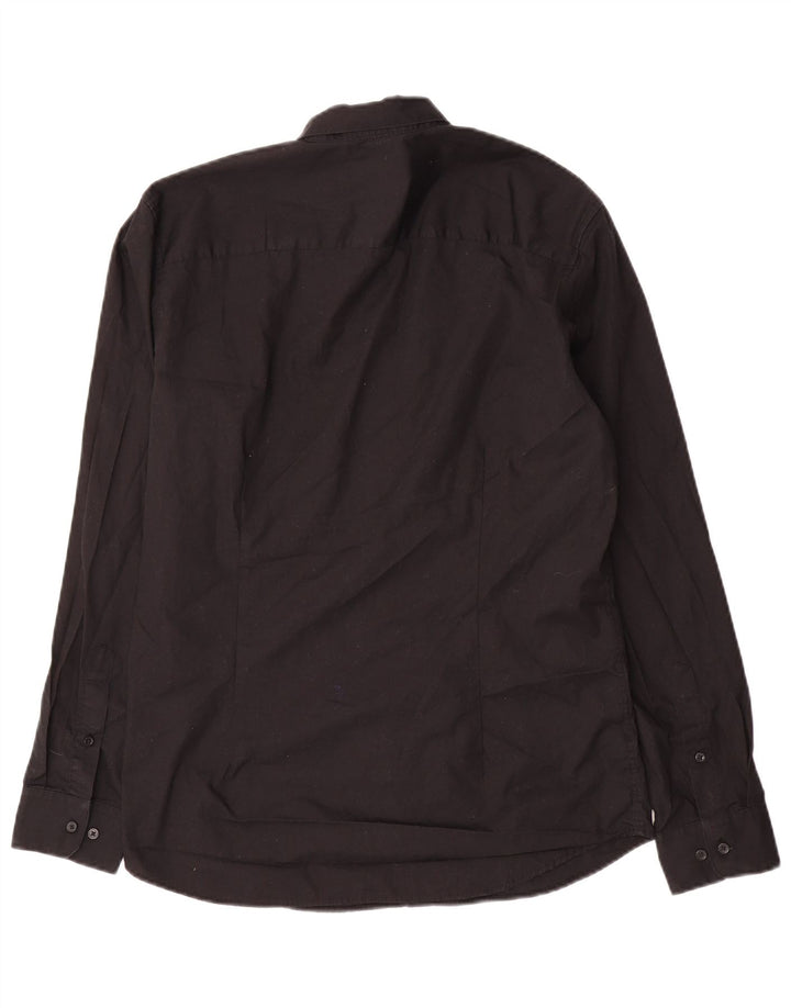 Jack & Jones Mens Shirt Medium Black Cotton