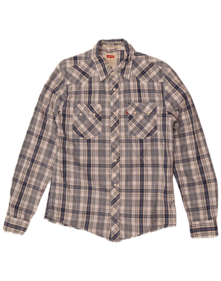 Levi's Herren-Hemd mit moderner Passform, mittelblau, kariert, Baumwolle