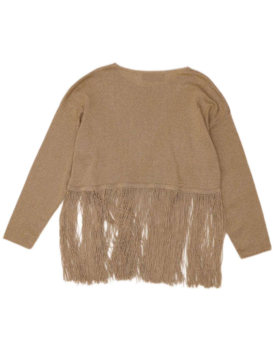Stefanel Womens Oversized Top Long Sleeve UK 14 Medium Gold Cupro