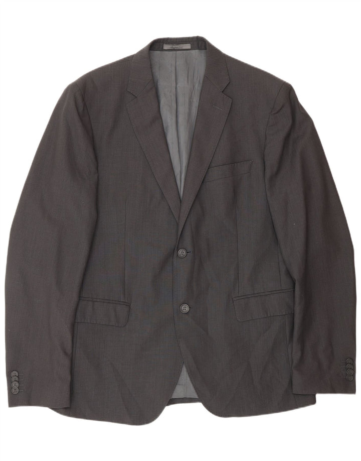 Calvin Klein Mens 2 Button Blazer Jacket IT 52 XL Grey Wool