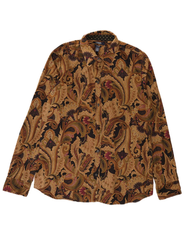 Chaps Camisa Mujer UK 18 XL Marrón Paisley Algodón