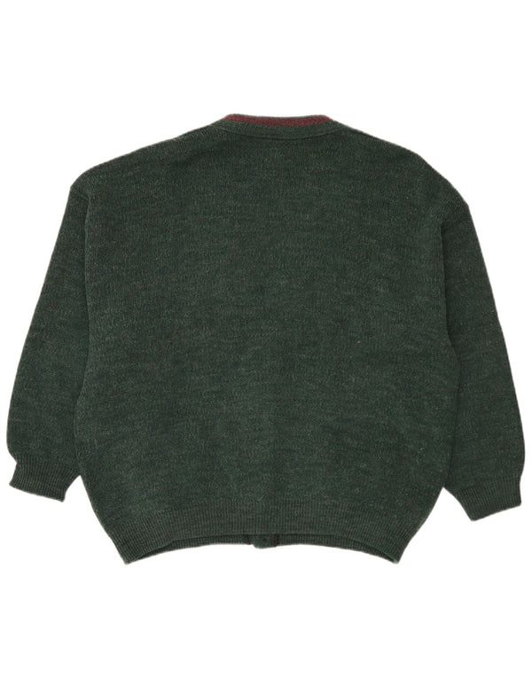 Vintage Herren Cardigan Pullover XL Grüne Wolle