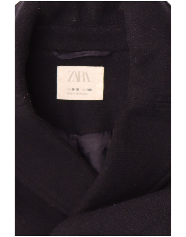 Zara Boys Pea Coat 9-10 Years Navy Blue