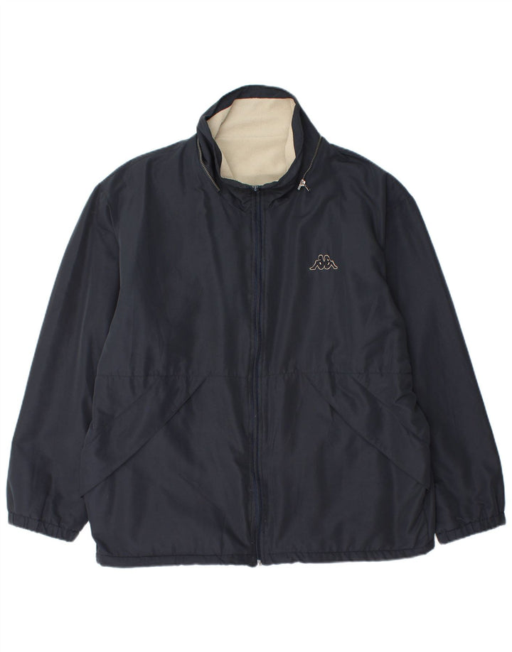 Kappa Herren Loose Fit Reversible Jacke UK 36 Small Marineblau Polyester