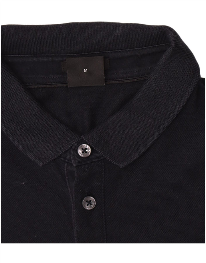 Hugo Boss Mens Long Sleeve Polo Shirt Medium Navy Blue Cotton