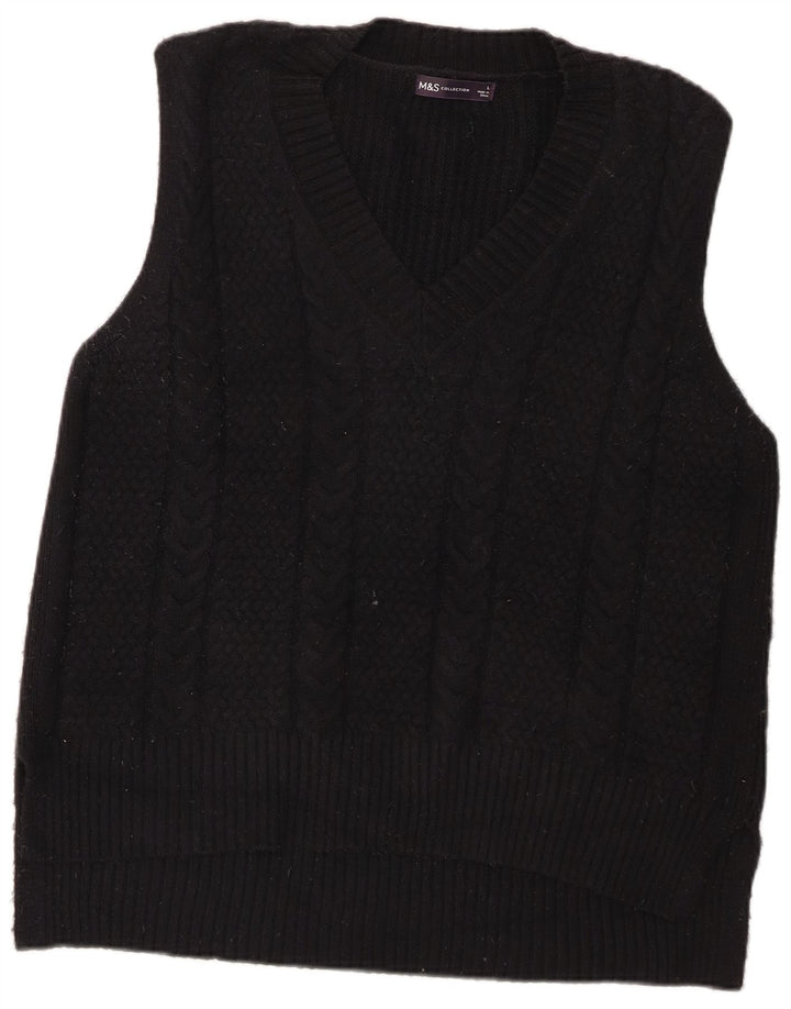 Marks & Spencer Mens Vest Tank Top Large Black Polyester