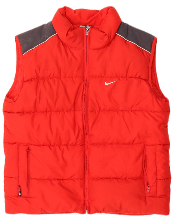 Nike Boys Graphic Padded Gilet 10-11 Years Medium Red Colourblock Polyester