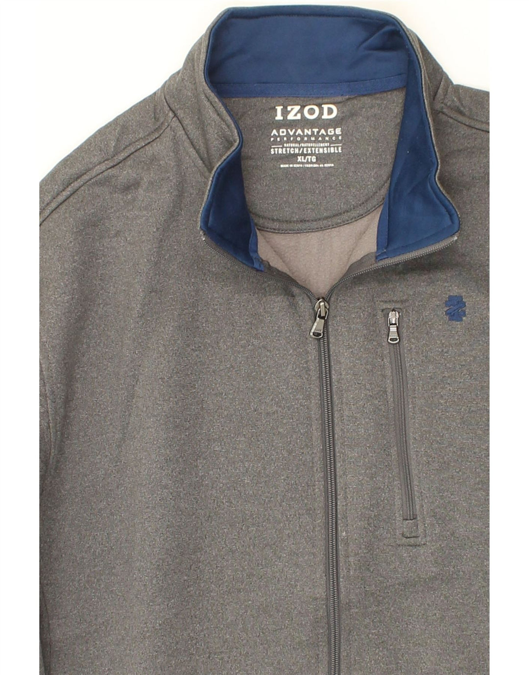 IZOD Mens Tracksuit Top Jacket XL Grey Polyester Vintage Izod and Second-Hand Izod from Messina Hembry 