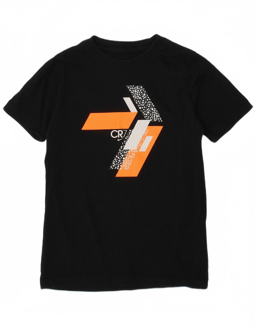 NIKE Boys Graphic T-Shirt Top 8-9 Years Small Black Cotton