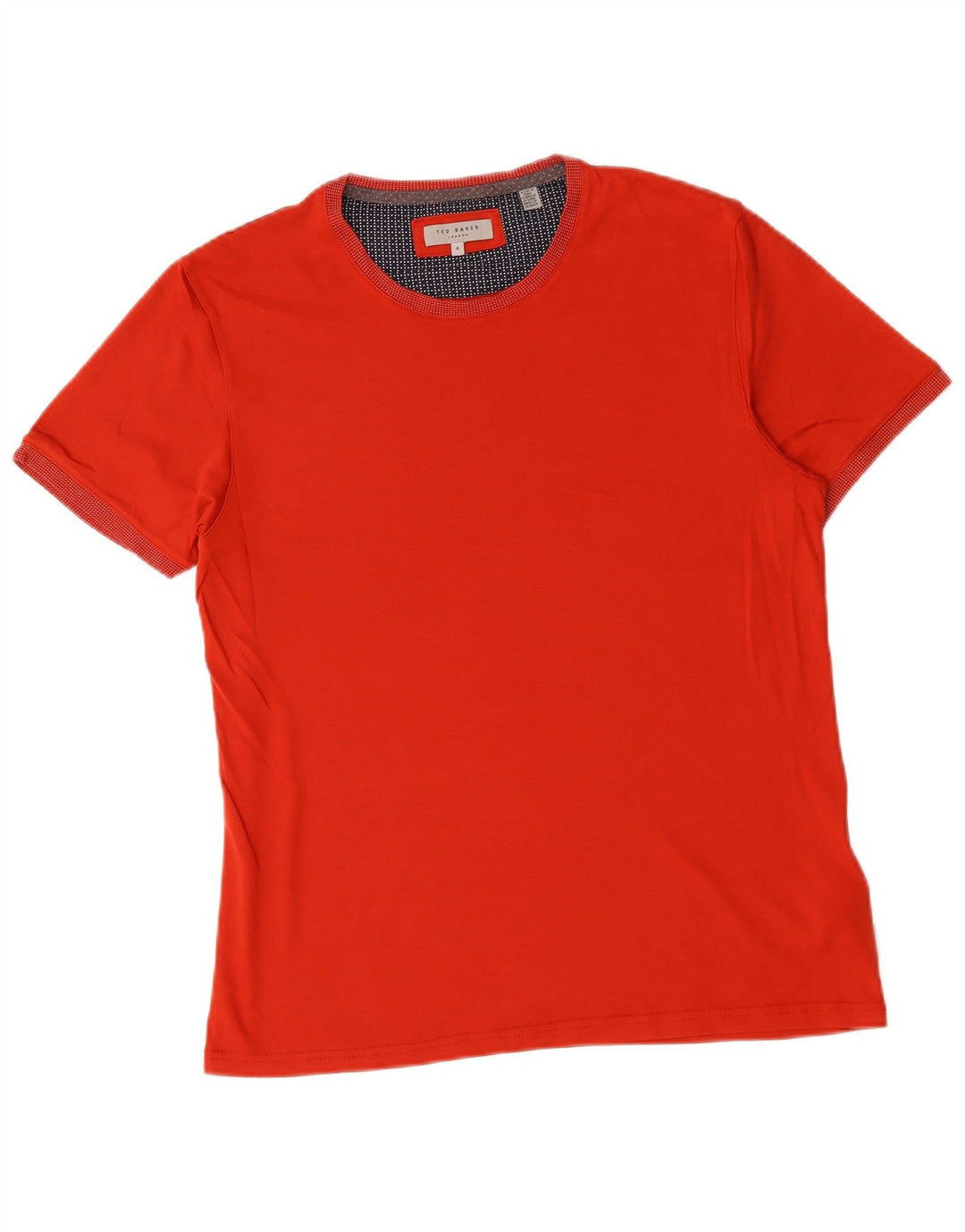 Ted Baker Mens T-Shirt Top Size 4 Large Red Cotton