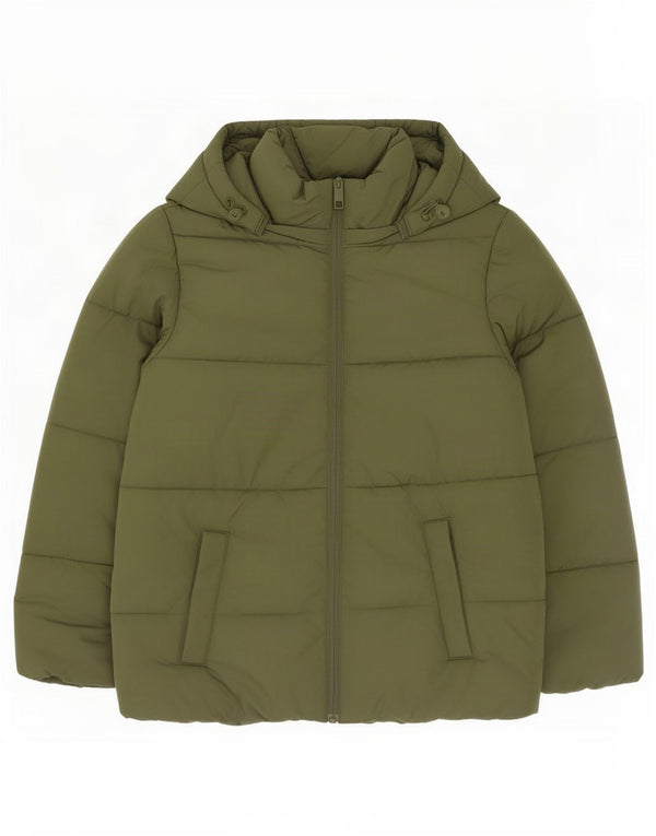 Giacca imbottita oversize con cappuccio da donna Marks & Spencer UK 10 piccola verde