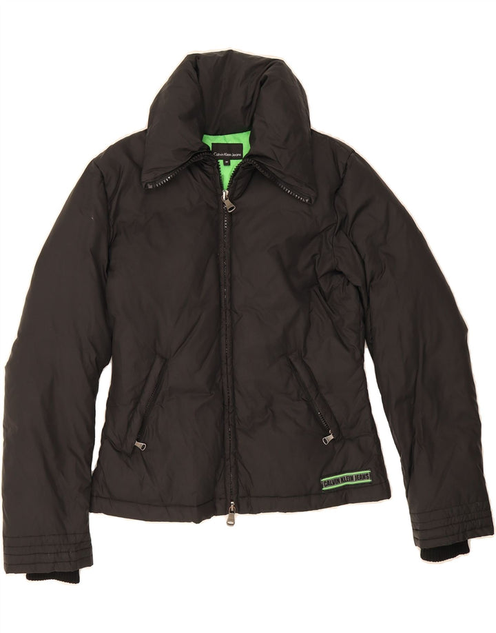 CALVIN KLEIN JEANS Womens Padded Jacket UK 14 Medium Black Polyamide Vintage Calvin Klein Jeans and Second-Hand Calvin Klein Jeans from Messina Hembry 