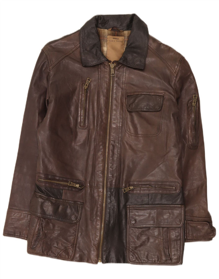 Conbipel Herre Regular Fit Læderjakke IT 48 Medium Brun