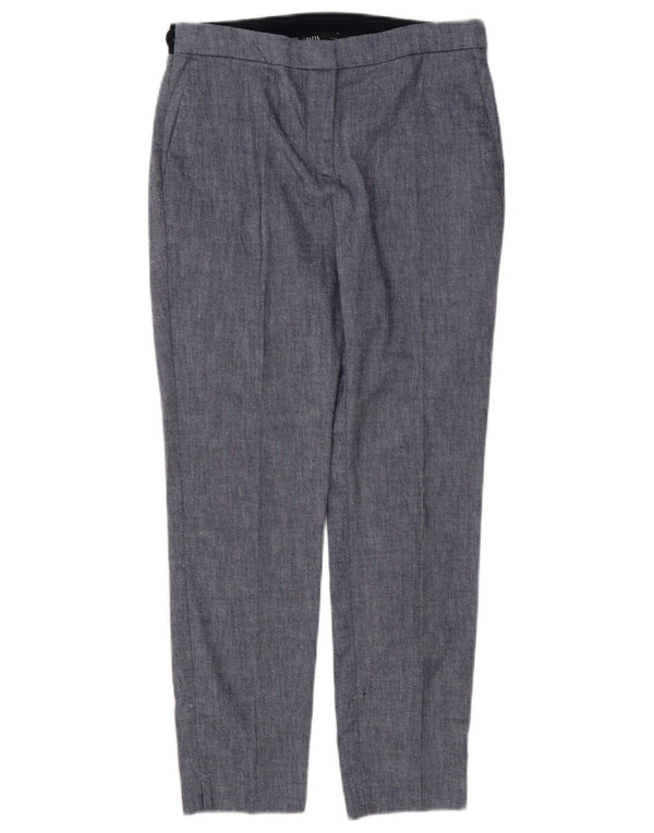 Zara Womens Slim Chino Trousers Medium W28 L27 Blue Colourblock
