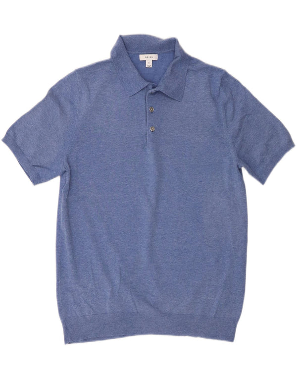 Reiss Polo Homme Bleu Moyen Coton