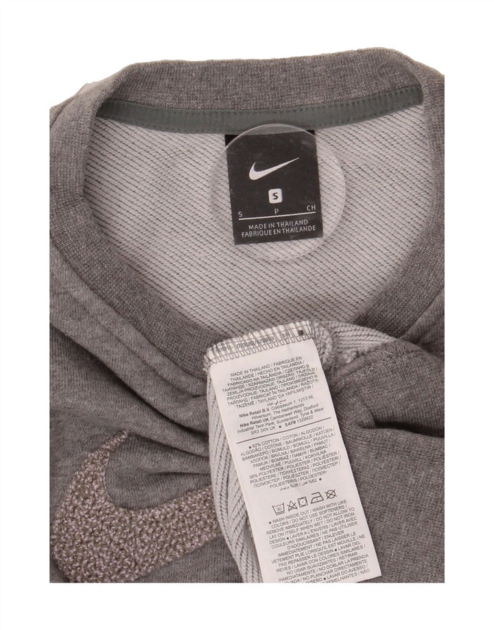 NIKE Womens Oversized Graphic Sweatshirt Jumper UK 10 Small Grey Cotton Vintage Nike and Second-Hand Nike from Messina Hembry 