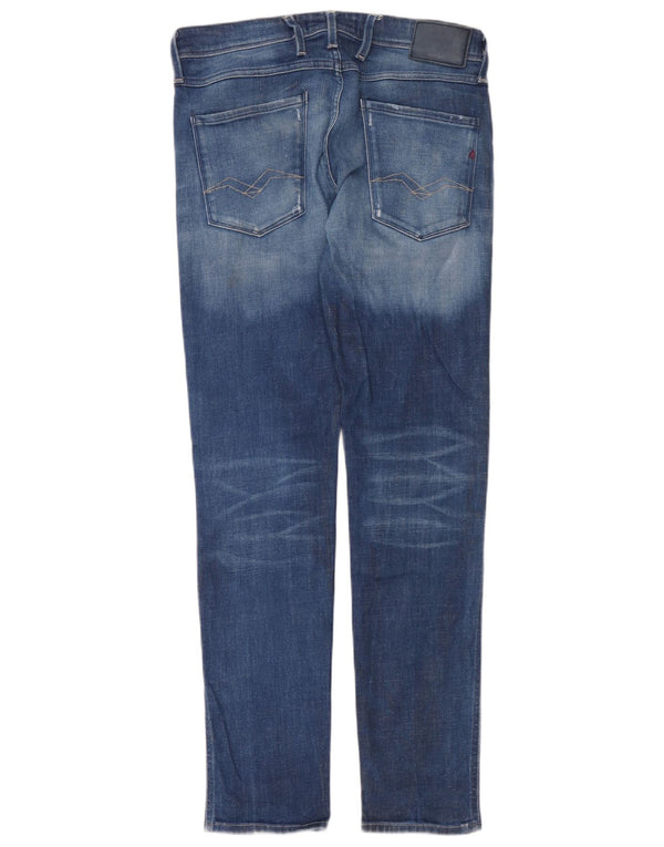 Replay Jeans Slim Masculino W32 L32 Azul Algodão