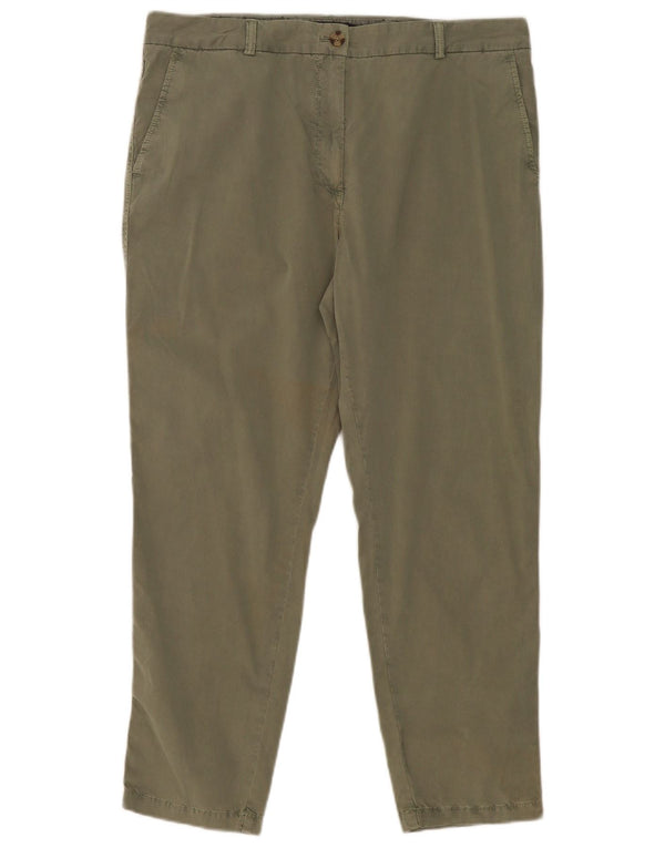 Pantaloni chino subțiri pentru femei Marks & Spencer UK 16 L38 L28 Kaki Bumbac