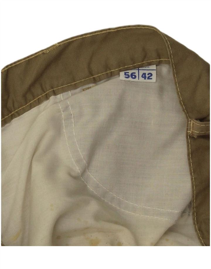 POP 84 Mens Straight Casual Trousers W36 L31 Khaki