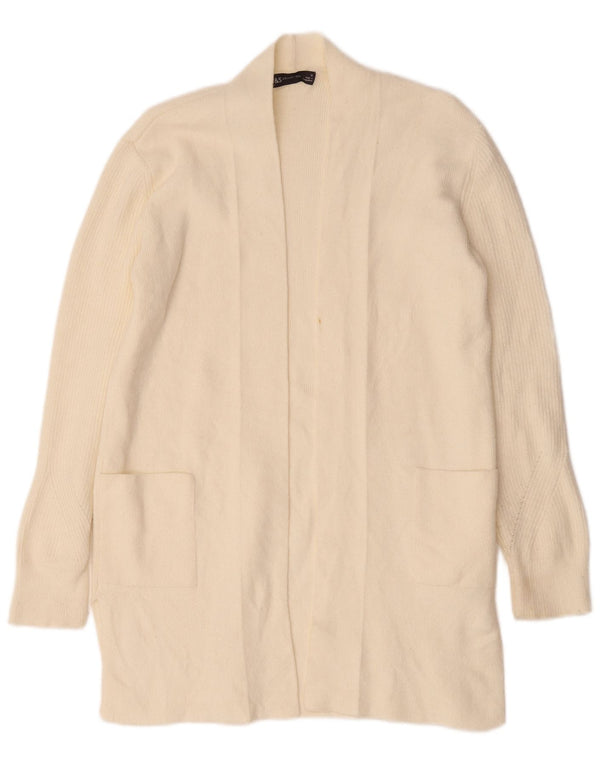Marks & Spencer Womens Longline Cardigan Sweater UK 12 Medium Off White