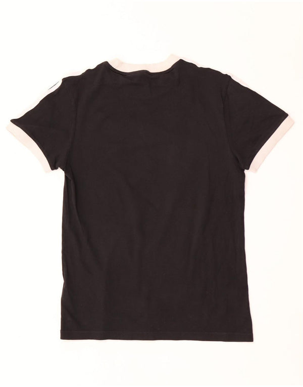 Adidas Damen Übergroßes T-Shirt Top UK 4 XS Schwarz Colourblock Baumwolle