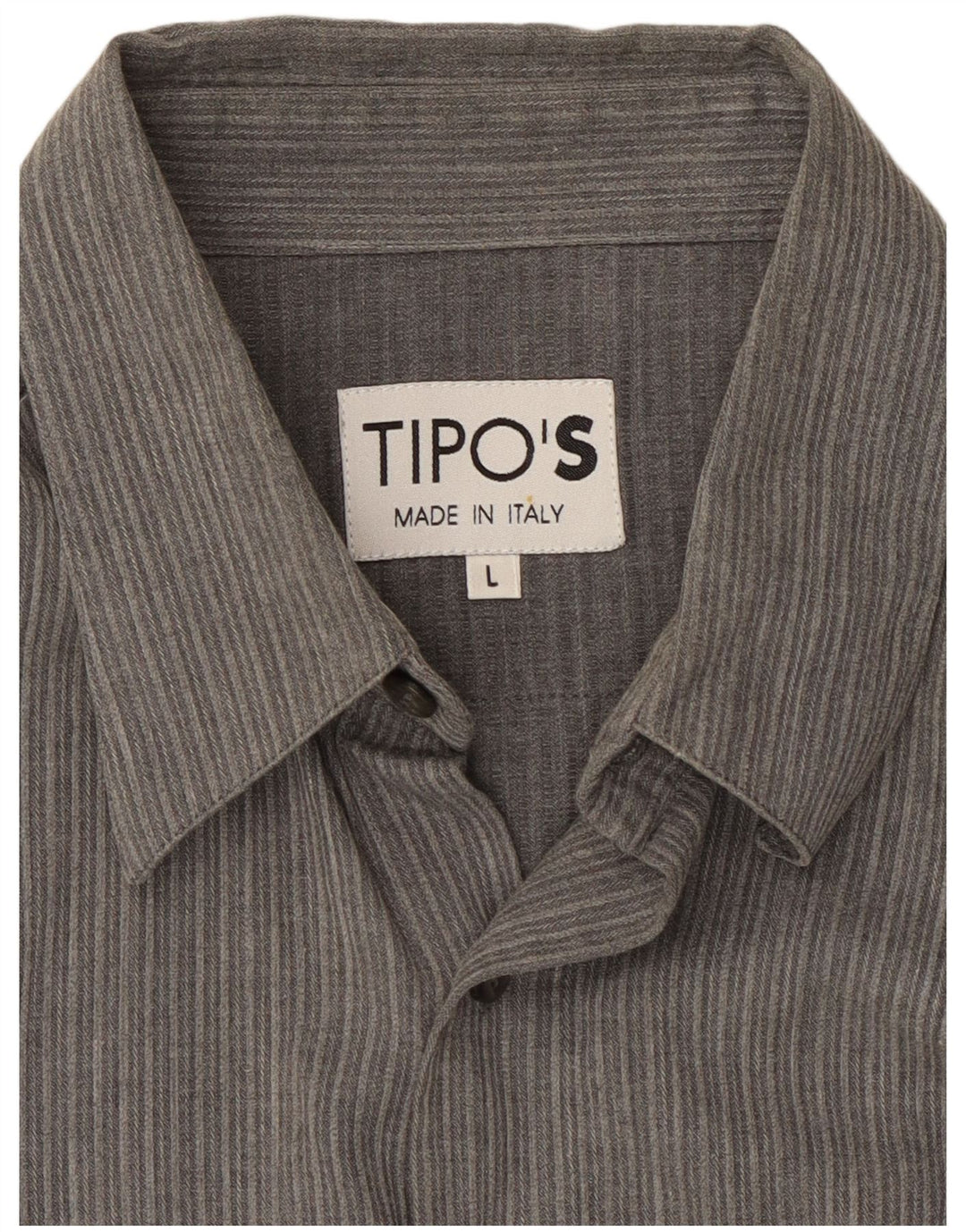 Tipo' S Mens Flannel Shirt Large Grey Pinstripe