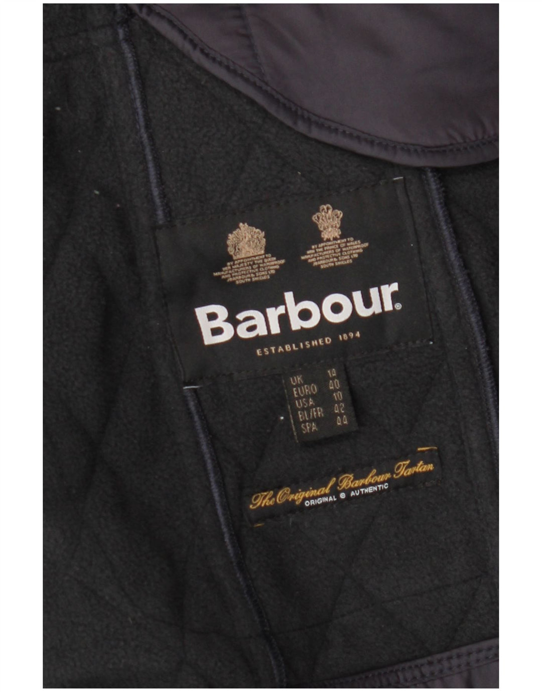 Giacca trapuntata da donna Barbour UK 14 grande blu navy