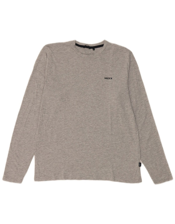 Mexx Mens Normal Fit felső, hosszú ujjú XL szürke, foltos pamut