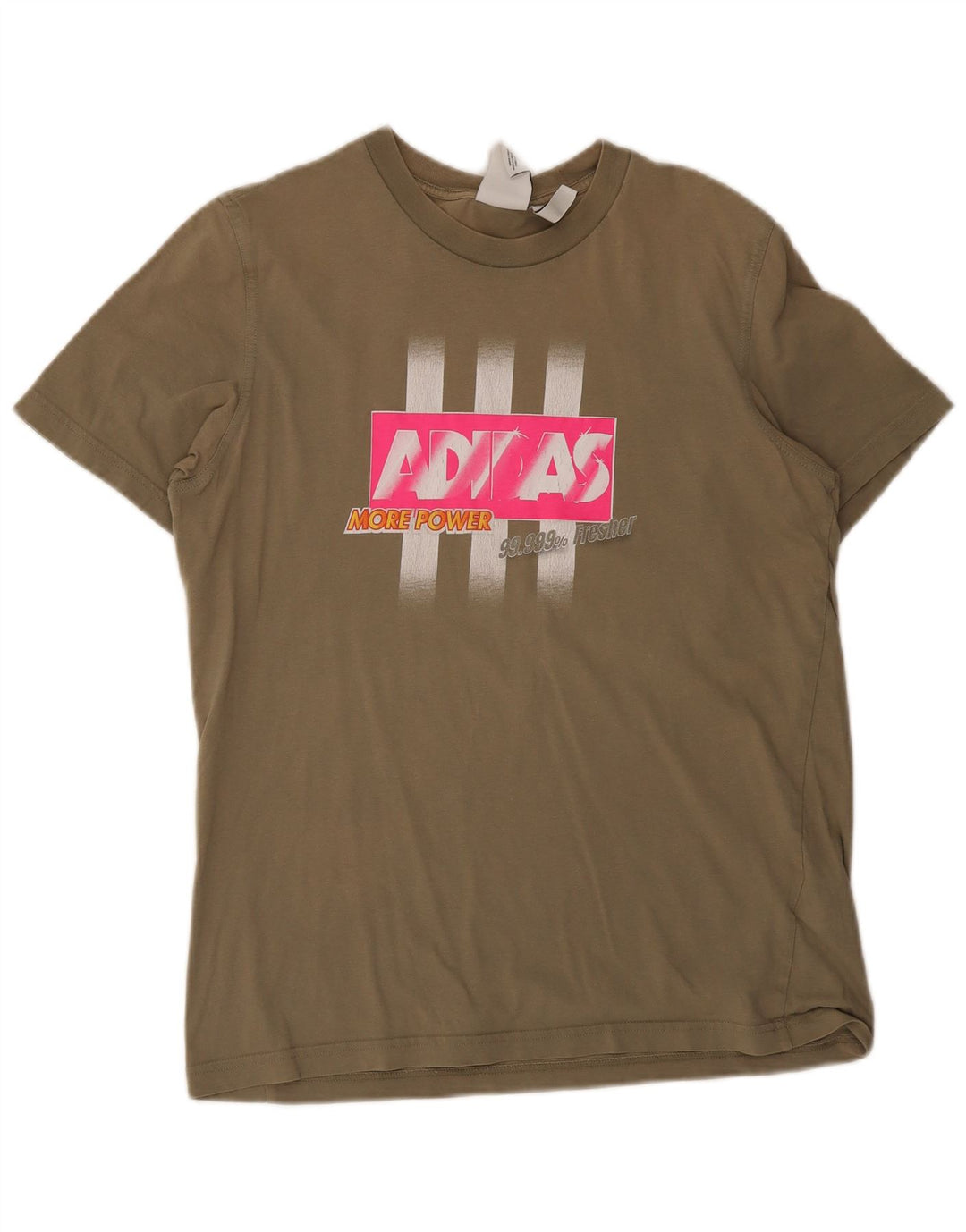 Adidas Mens Graphic T-Shirt Top Medium Khaki Cotton