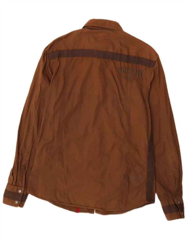 Jack & Jones Mens Graphic Shirt Large Brown Cotton