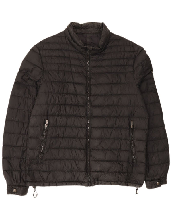 Massimo Dutti Mens Padded Jacket UK 40 Large Black Nylon
