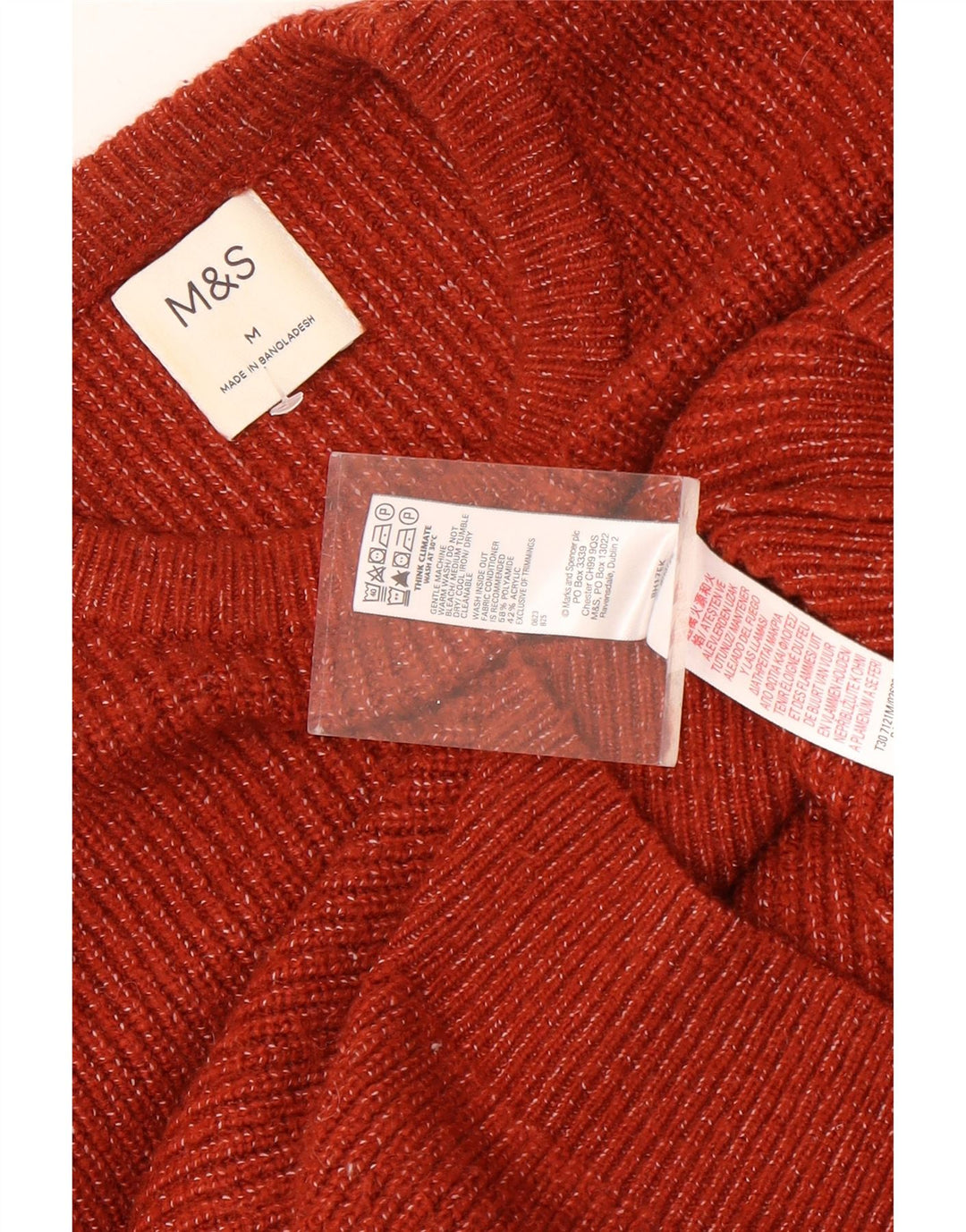 Marks & Spencer Mens Crew Neck Jumper Sweater Medium Brown Flecked