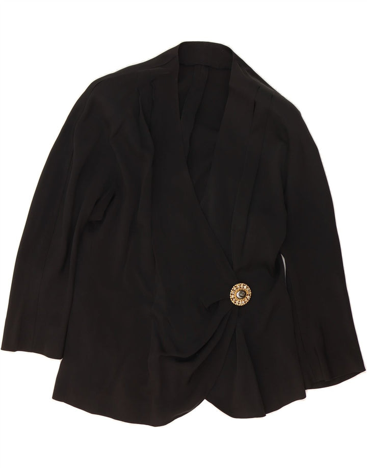 VINTAGE Womens Cardigan Top UK 16 Large Black Vintage Vintage and Second-Hand Vintage from Messina Hembry 