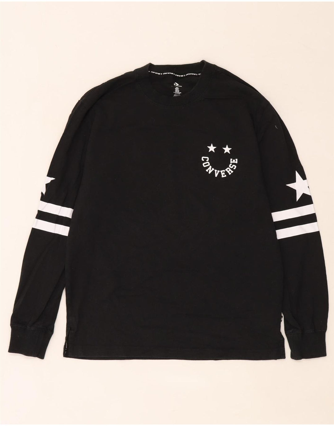 Converse Herren Graphic Top Langarm Small Schwarz Baumwolle