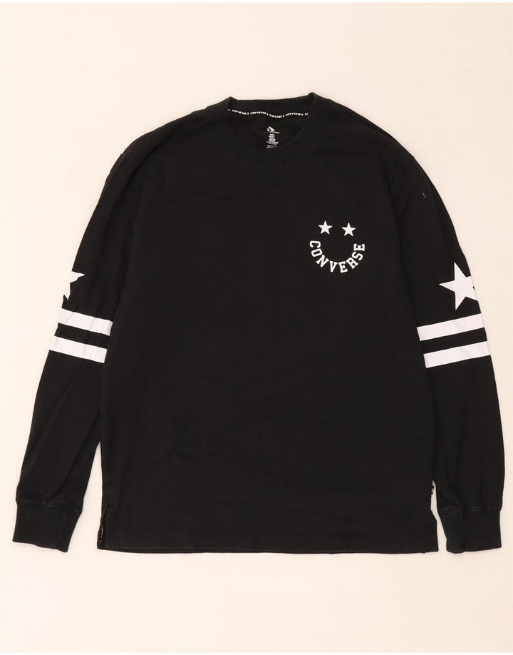 Converse Herren Graphic Top Langarm Small Schwarz Baumwolle