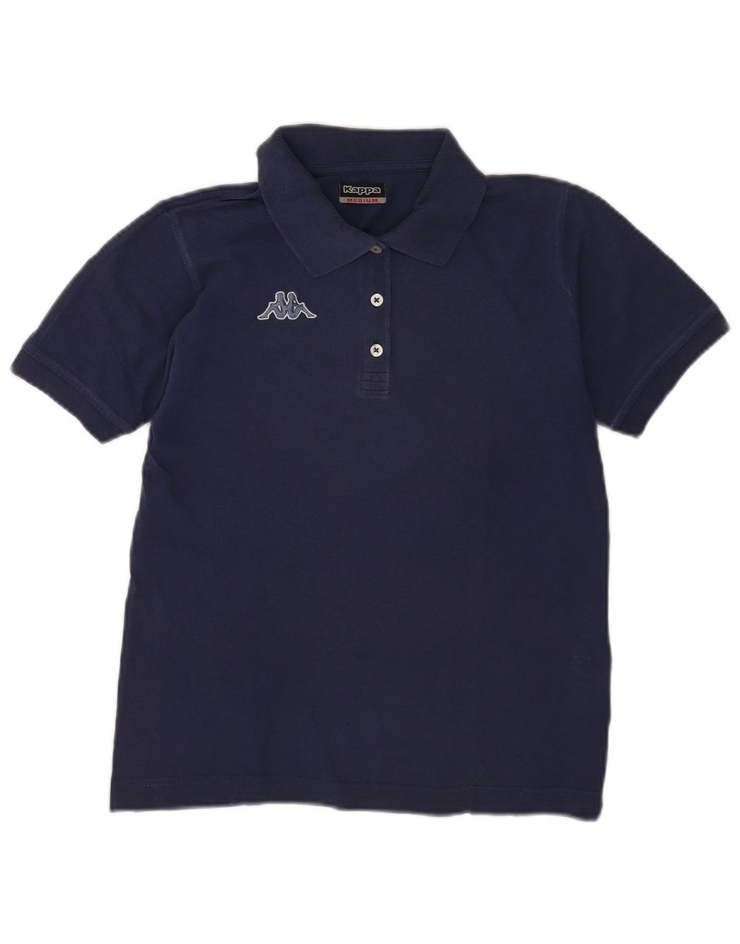 Kappa Womens Polo Shirt UK 12 Medium Navy Blue Cotton