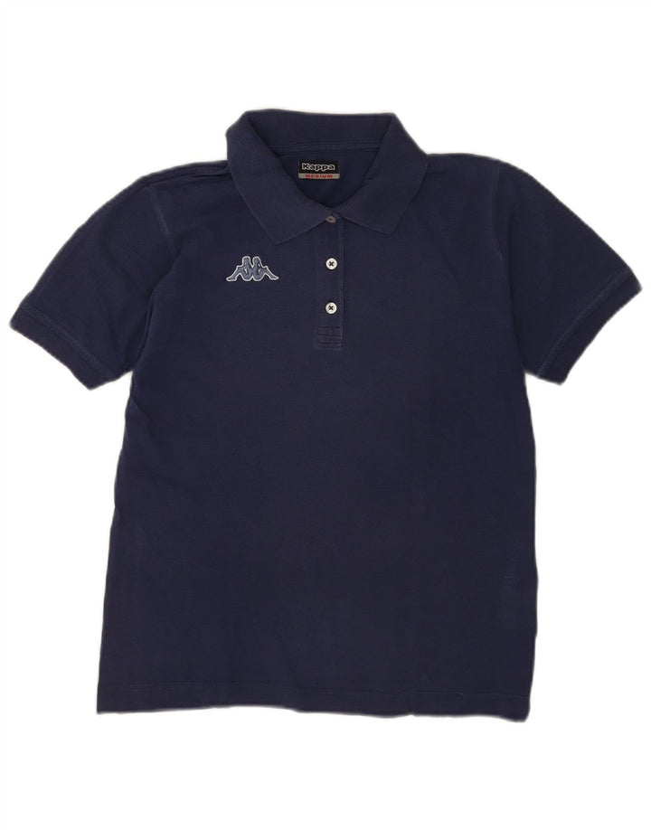 Kappa Womens Polo Shirt UK 12 Medium Navy Blue Cotton