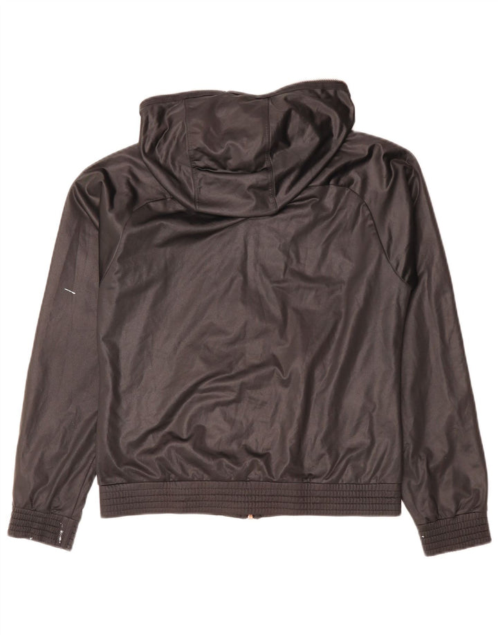 ADIDAS Chaqueta impermeable con capucha para mujer UK 10 Small Poliéster negro