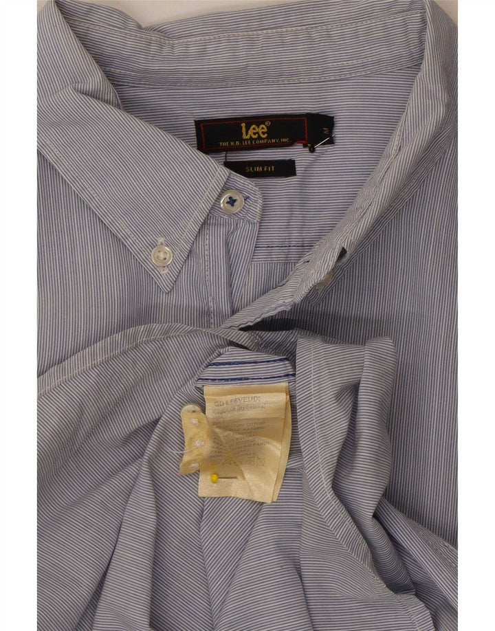 Lee Chemise Slim Fit Homme Bleu Moyen en Coton à Fines Rayures