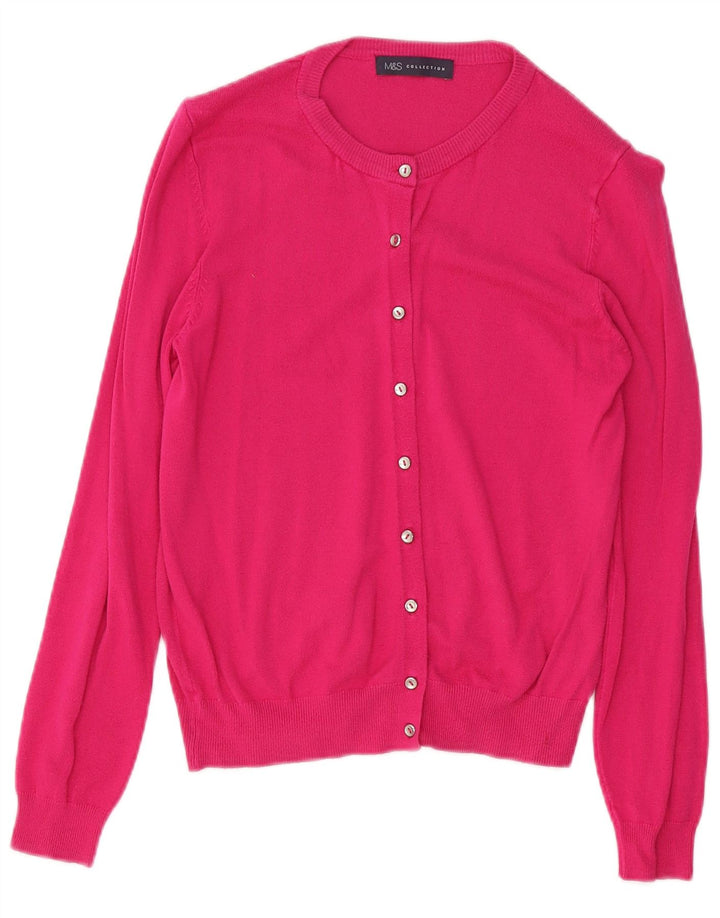 Marks & Spencer dame cardigan sweater UK 12 Medium Pink Viscose