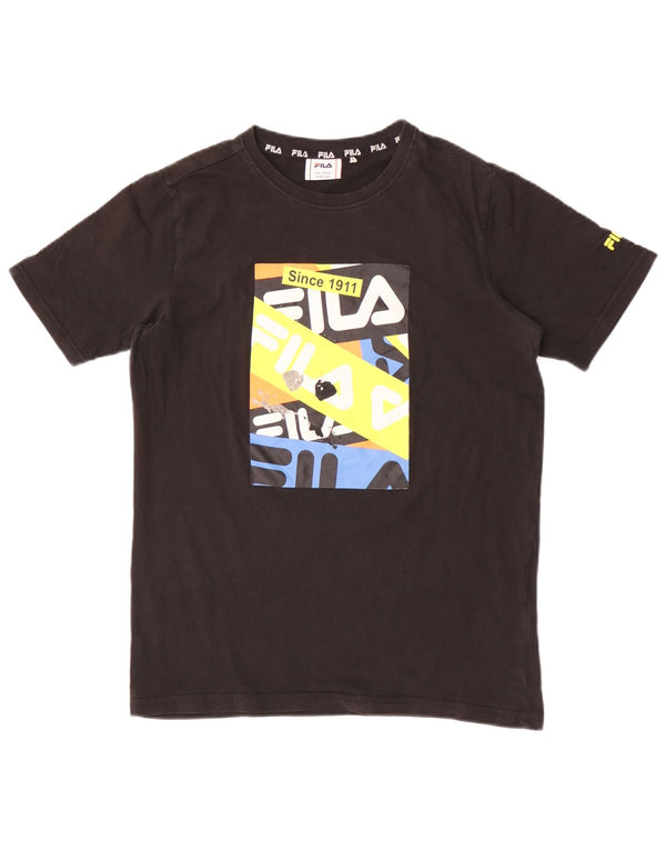 Fila Boys Graphic T-Shirt Top 15-16 Years Μαύρο Βαμβακερό