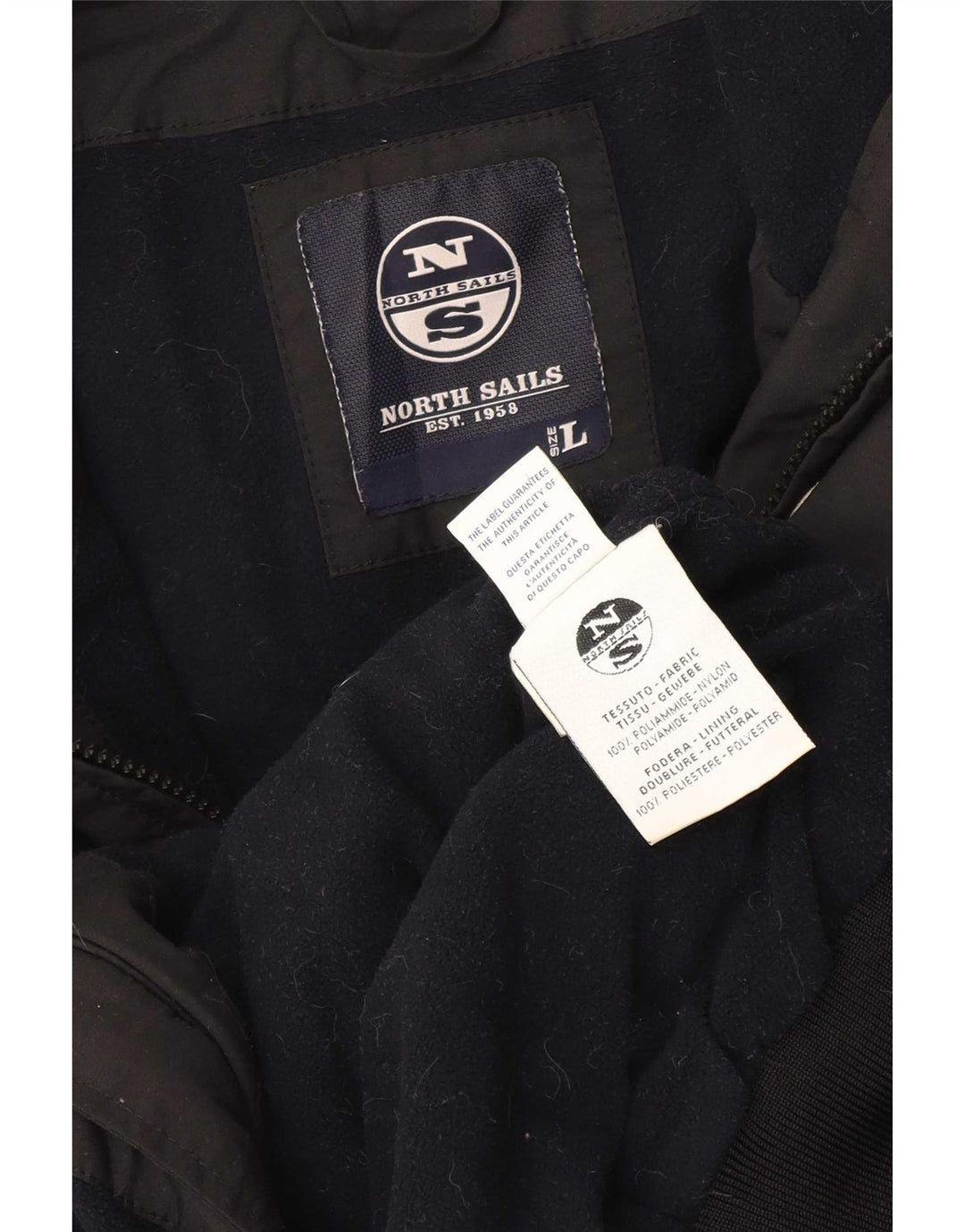 North Sails Mens Bomber Jacket UK 40 Large Black Polyamide
