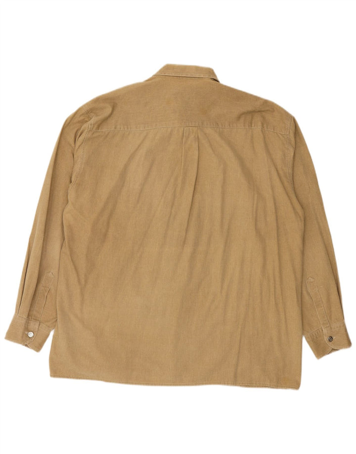 Chemise homme CAT 2XL Beige à fines rayures