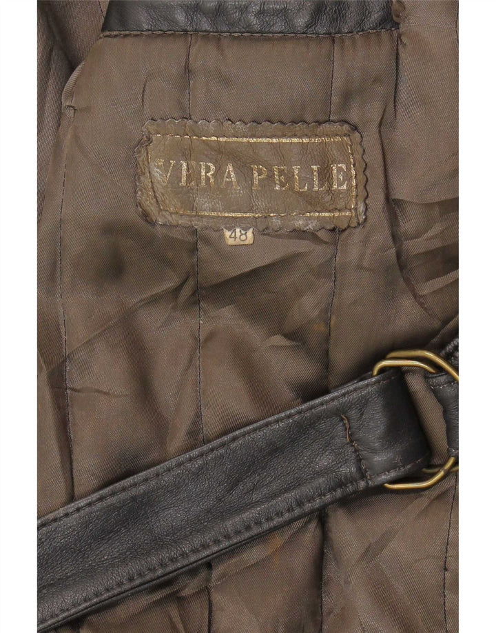 Jaqueta de couro masculina vintage IT 48 média preta